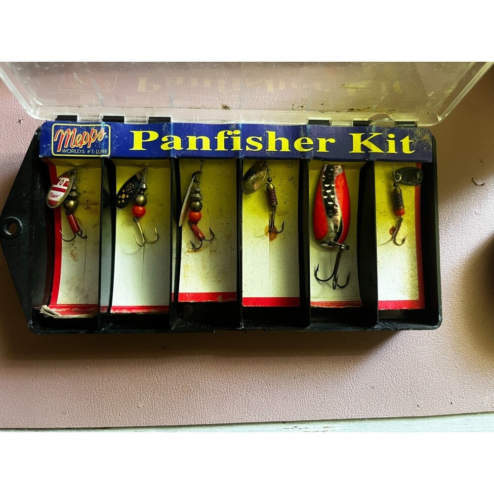 Vintage Mepps Panfisher Killer Kit – 6 Spinner Lures with Original Case